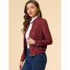 INSPIRE CHIC Women's Stand Collar Zip Up Biker Lightweight Moto Jacket - 4 of 4