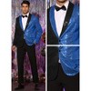 INSPIRE CHIC Men's Shawl Lapel Party Disco Shinny Color Block Sequin Blazer - 4 of 4