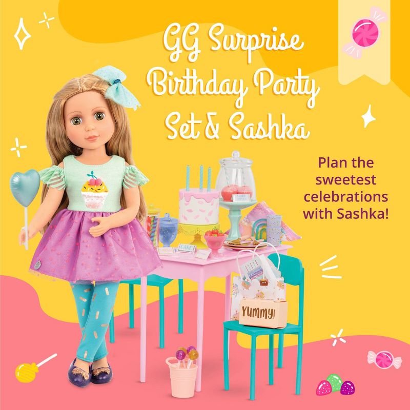 Glitter Girls Sashka Poseable 14&#34; Doll &#38; Surprise Birthday Party Accessory Set, 4 of 10