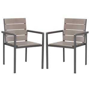 Beldan Stackable Chair (Set Of 2) - Indoor/Outdoor - PAT4033 - Taupe - Safavieh - 1 of 4