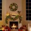 Jojoka Pre-Lit Frosted Christmas Wreath and Garland Set of 6, Christmas Decoration with Pine Cones, 1 Wreath,2 Teardrop Swag,2 Garlands,1 Arc Garland - 3 of 4