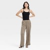 Women's Mid-Rise Straight Leg Crinkle Satin Pull-On Pants - A New Day™ - 3 of 3