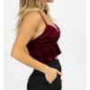 Women's WINE RUFFLED CROPPED TOP - Blue Blush - 3 of 4
