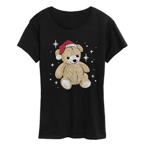 Women's - Instant Message - Christmas Teddy Bear Short Sleeve Graphic T-Shirt - 1 of 4