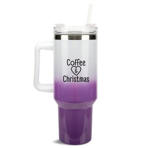 100 North Coffee & Christmas Love Heart Wrap-Around 40 Oz. Stainless Steel Water Bottle Coffee Mug, Spill & Leak Resistant, Travel Tumbler with - 1 of 4