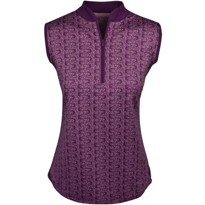 Snake Eyes Golf Ladies 1/4 Zip Sleeveless Mock Polo