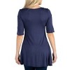 24seven Comfort Apparel Womens Elbow Sleeve Swing Tunic Top For Women - 3 of 4