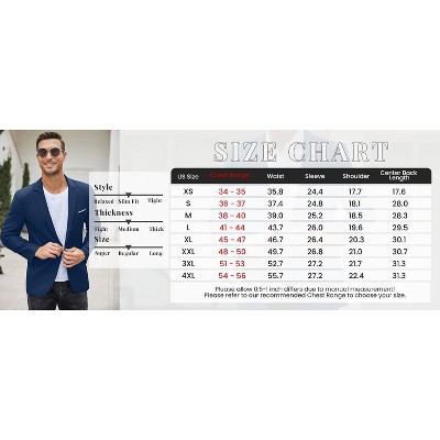 COOFANDY Men's Slim Fit Casual Blazers Lightweight Sport Coats One Button Suit Jackets Blue L — фото 7