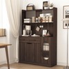 MAYEERTY Kitchen Pantry 71 Tall Large Capacity Display Cabinet with Reeded Glass Doors Microwave Stand Bakers Rack for Kitchen Pantry Living Room - 3 of 4