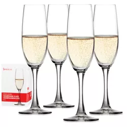 Spiegelau Wine Lovers Champagne Wine Glasses Set of 4 - -Made Crystal, Classic Stemmed, Dishwasher Safe, Wine Glass Gift Set - 6.7 oz, Clear Finish