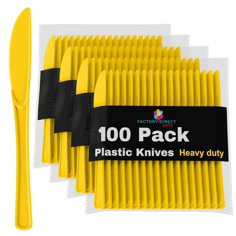 Exquisite Heavy Duty Solid Color Disposable Plastic Knives - 100 Ct., 3 of 10