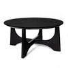 36" Round Coffee Table, Wooden Coffee Tables for Living Room Reception Room(Black) - 4 of 4