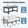 Hyleory Modern HDPE 3-Seater Sofa Set with Removable Soft Cushions and Wide Slat Coffee Table - Durable Weather-Resistant Easy-Clean Design - 4 of 4