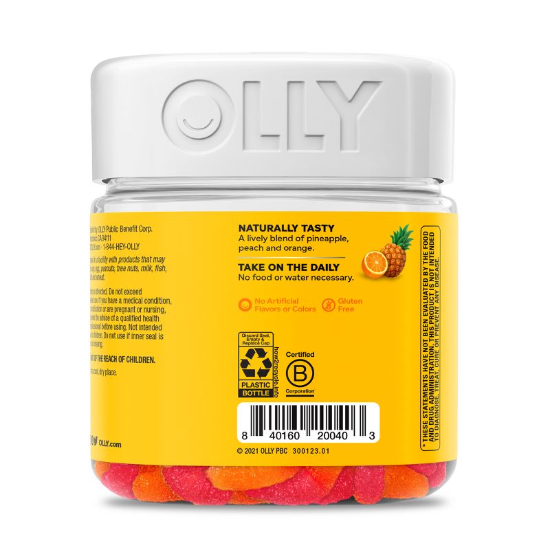 OLLY Hello Happy Gummy Worm Supplements with Vitamin D and Saffron - 60ct, 6 of 10