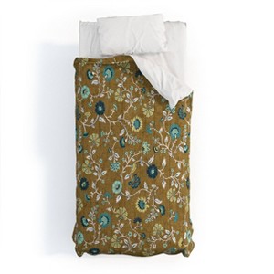 Deny Designs 2pc Twin/Twin XL Schatzi Brown Jaipur Olive Green Comforter and Sham Set - 1 of 4