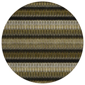 Brown Ivory And Black Striped Washable Indoor Outdoor Area Rug - 1 of 4