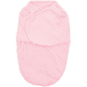 Everyday Kids Newborn Swaddle Blanket – Plush Faux Fur Swaddle Sack with Soft Fleece Lining – 0–3 Month Pink Baby Swaddle - 1 of 4