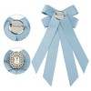 INSPIRE CHIC Women's Solid Color Pre-tied Bowknot Pin Brooch Bow Ties with Big Rhinestones - 3 of 4
