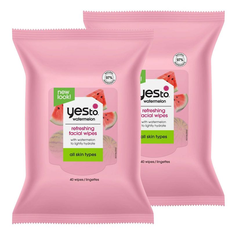 Yes To Watermelon Facial Wipes - 40ct/2pk, 1 of 5