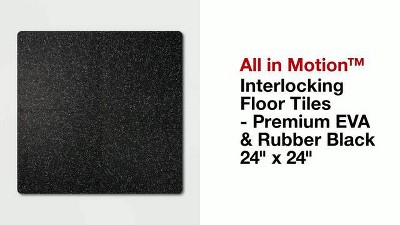 Interlocking Floor Tiles - Premium Eva & Rubber Black 24 X 24