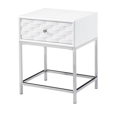 Islander 1 Drawer End Table White - Treasure Trove Accents