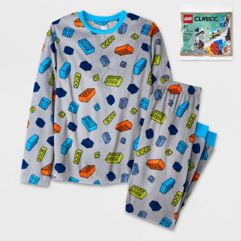 Boys' LEGO Pajama Set with LEGO Classic 90 Years of Cars 30510 - Gray, 1 of 5
