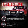AMERICAN MODIFIED Armor Grille w/ LED Amber Lights and Camera Bracket Compatible with 2018-2023 Jeep Wrangler JL and Gladiator JT, Glossy Black - 3 of 4