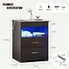 Fredees Night Stand with Drawer, Charging Bedside Table with USB & Type-C Port, LED Nightstand with Human Sensor Light. - 2 of 2