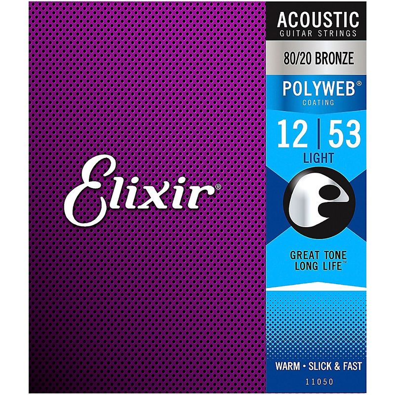 Elixir Polyweb Acoustic Guitar Strings - .012-.053 Light, 3 of 4
