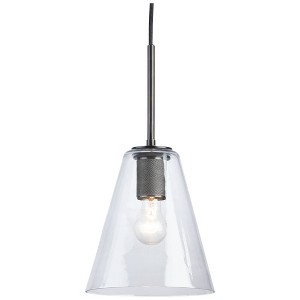 Signature Design by Ashley Collbrook Finish Glass Pendant Clear/Black : Modern Kitchen Lighting, UL Listed, E26 Socket - 1 of 4