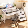Besiost Corner Home Office Desk with File Drawers, Computer Desk with Charging Station - 4 of 4