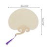 Unique Bargains Portable Double-Sided Short Handle Round Xuan Paper Plover Folding Fan 1 Pc - 2 of 4