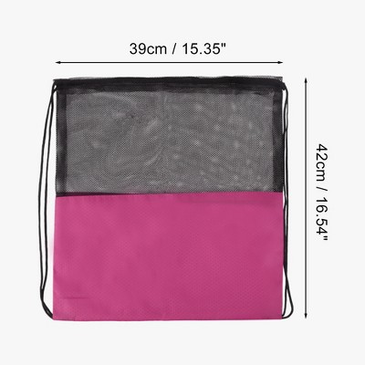 Unique Bargains Drawstring Backpacks Polyester Rose Red 1 Pc — фото 2
