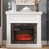 Gulches 41 in Freestand ing MDF Mantel plus 23 in Electric Fireplace  insert White 1400W Remote Timer LED Flame 1pc Complete Set - 2 of 4