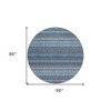 Denim Blue And Ivory Striped Washable Indoor Outdoor Area Rug - 3 of 4