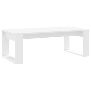vidaXL Modern Rectangular Coffee Table in White - Engineered Wood Construction, Easy Clean, 40.2"x19.7"x13.8", Quick Assembly Required - 1 of 4