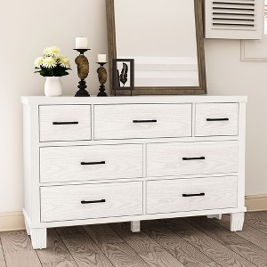 Jojoka Dresser for Bedroom with 7 Drawers, Modern Chest of Drawers with Metal Handle for Living Room - 1 of 4