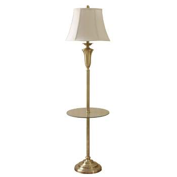 61" 3-way Madison Floor Lamp Glass Table Antique Brass - StyleCraft