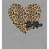 V Day Cheetah Heart Be Mine Crew Neck Long Sleeve Heather Gray Adult Tee - 2 of 2