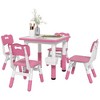 Yinvani Pink 5 Piece Toddler Table with 4 Chairs Set - 2 of 4
