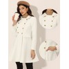 Allegra K Women's Turn Down Collar Flap Pocket Double Breasted Outwear Swing Winter Coat - 2 of 4