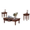 Vintage Rectangular Wood Coffee Table Set of 3 with Storage Drawers, Farmhouse MDF Coffee Table and End Table Set for Living Room-Coolbibila - 2 of 4