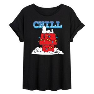 Women's - Peanuts - Snoopy Chill Oversized Graphic T-Shirt - 1 of 4