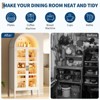 70" Tall Arched Kitchen Pantry Cabinet with LED Lights, Arched Bookshelf with Glass Doors & Adjustable Shelves,for Kitchen, Dining Room, Living Room - 2 of 4