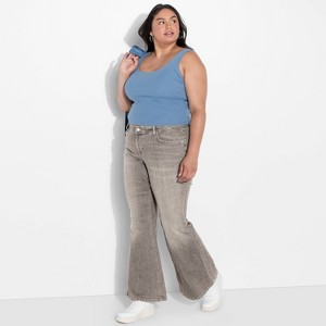 Women's Mid-Rise Flare Curvy Jeans - Wild Fable™ - 1 of 3