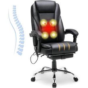 EROMMY 4-Point Massage Reclining Office Chair,Black - 1 of 4