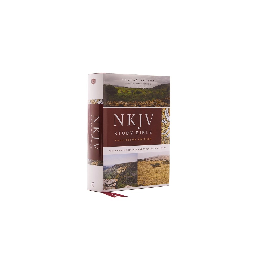 NKJV Study Bible, Hardcover, Full-Color, Red Letter Edition, Comfort Print - by Thomas Nelson