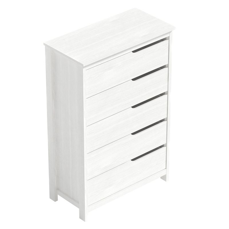 Cabbie 5 Drawers Pearl White 31.5 in. Wide Teen Chest of Drawer, 5 of 14