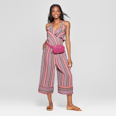xhilaration striped jumpsuit