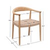 Nordlys Set of 2 Wood and Rope Dining Chairs Exotic Boho Dining Room - 4 of 4